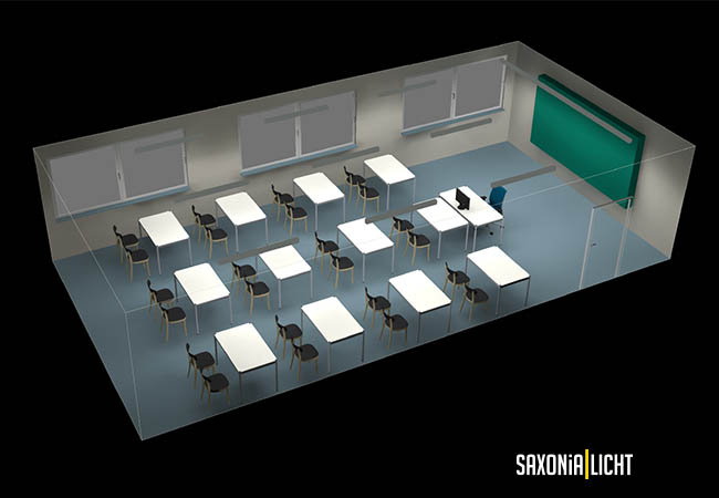Beleuchtung Klassenzimmer, Leuchten Unterricht, Beleuchtung Schule, LED, LED Leuchten, Licht im Klassenzimmer, Beleuchtung für Schüler, Beleuchtung für Kinder, Leuchten für Schüler, Saxonia | Licht aus Chemnitz