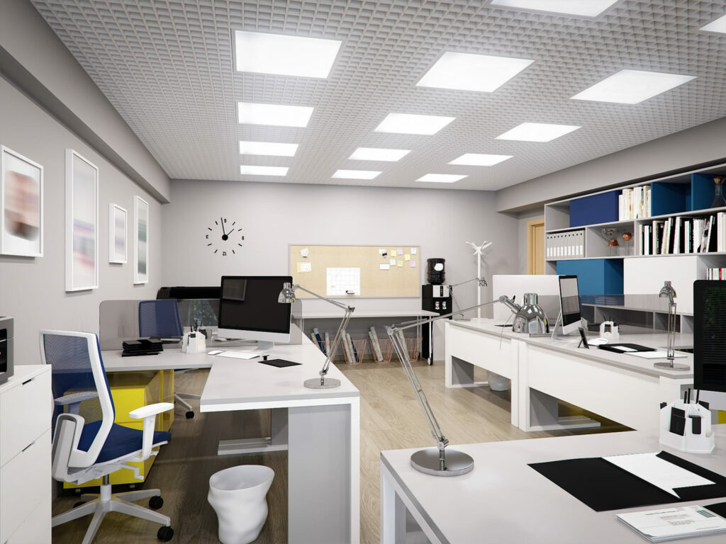 Tageslichtbeleuchtung im Büro mit LED Panel