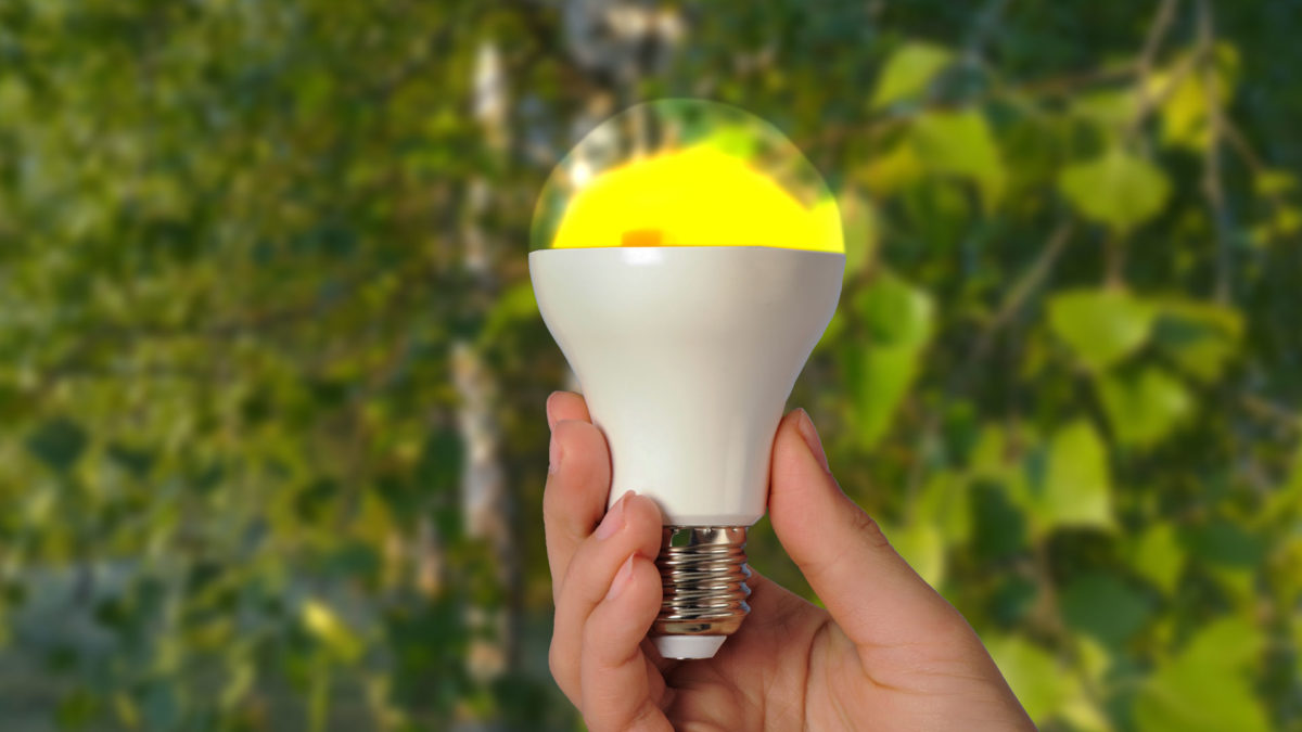 Nachhaltige Beleuchtung LED im Grünen