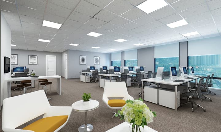 Tageslicht LED Panel beleuchten großes Büro