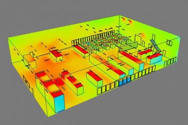 Modell einer Halle für optimale LED Beleuchtung